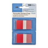 Sparco Removable Standard Flags In Pop-Up Dispenser, 1 3/4in x 1in, Red, Pack Of 100
