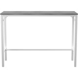 SEI Saverdon Slatted Outdoor Bar Table, 41-1/2inH x 55inW x 19inD, Gray/White