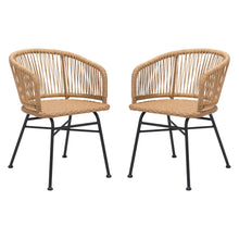 Load image into Gallery viewer, Zuo Modern Zaragoza Dining Chairs, Natural/Black, Set Of 2 Chairs