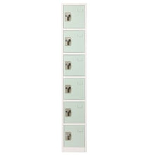 Load image into Gallery viewer, Alpine 6-Tier Steel Locker, 72inH x 12inW x 12inD, Misty Green