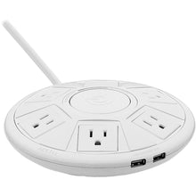 Load image into Gallery viewer, Accell Power Air - Surge Protector and USB Charging Station - White, 6 ft (1.8 m) - 6 x AC Power, 2 x USB - 1800 VA - 1080 J - 120 V AC Input - 6 ft