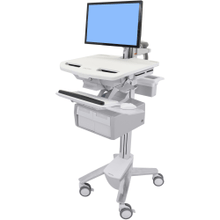 Load image into Gallery viewer, Ergotron StyleView Cart with LCD Arm, 2 Tall Drawers (2x1) - Up to 24in Screen Support - 37.04 lb Load Capacity - Floor - Plastic, Aluminum, Zinc-plated Steel