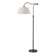 Load image into Gallery viewer, Adesso Rodeo Swing-Arm Floor Lamp, 60inH, White Shade/Antique Pewter Base