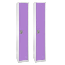 Load image into Gallery viewer, Alpine 1-Tier Steel Lockers, 72inH x 12inW x 12inD, Purple, Set Of 2 Lockers
