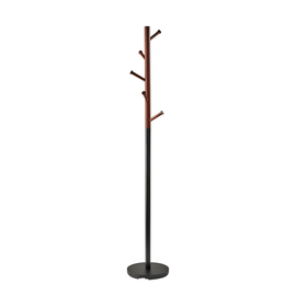 Adesso Arbor Coat Rack, 69inH x 12inW x 12inD, Black/Walnut