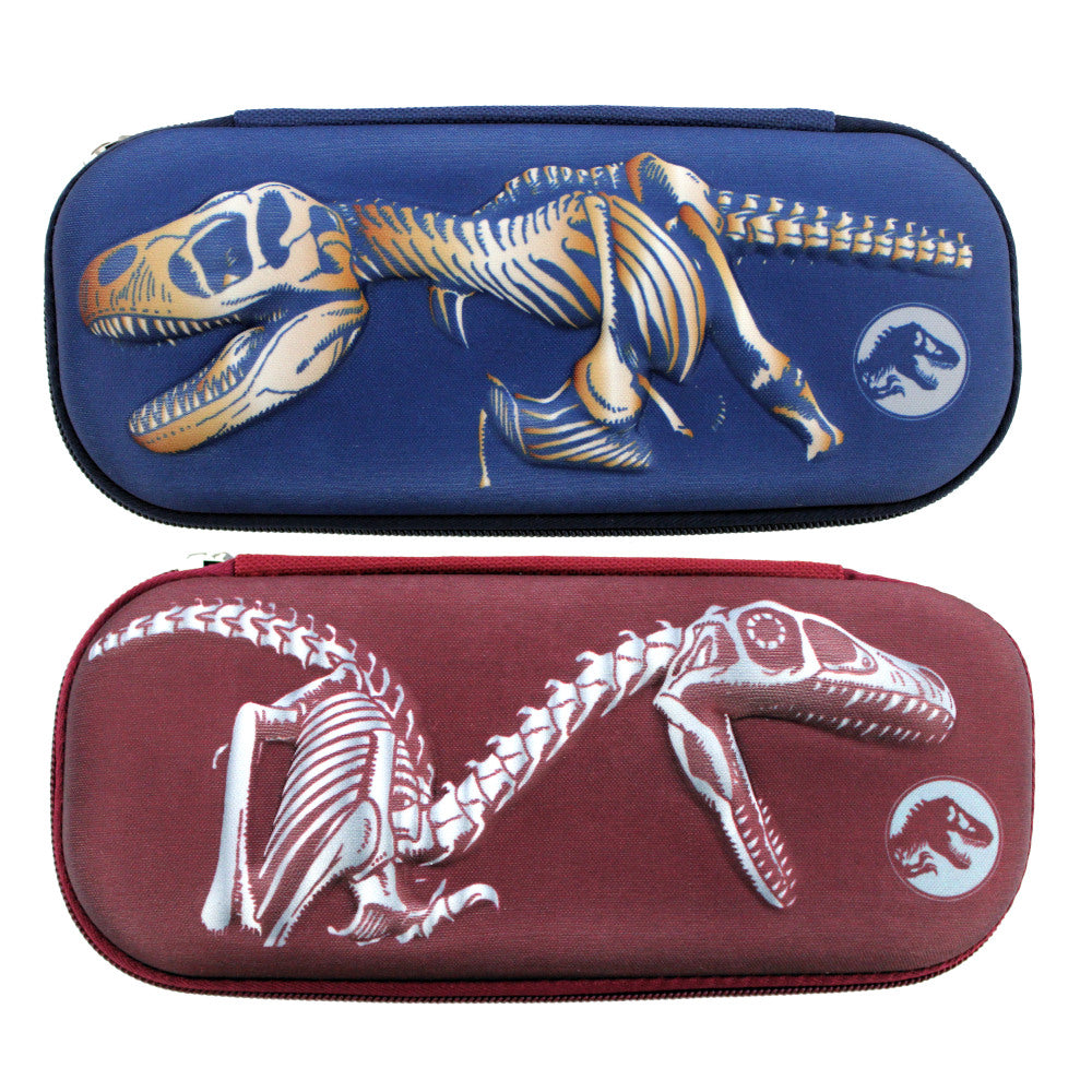 Inkology Jurassic World Pencil Cases, 9inH x 4inW x 2inD, Assorted Designs, Pack Of 8 Pencil Cases