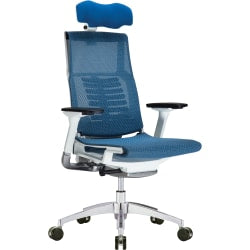 Raynor Powerfit Ergonomic Mesh High-Back Executive Office Chair, Blue/White