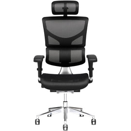 X-Chair X2 Wide Ergonomic Mesh High-Back Task Chair With Headrest, Black