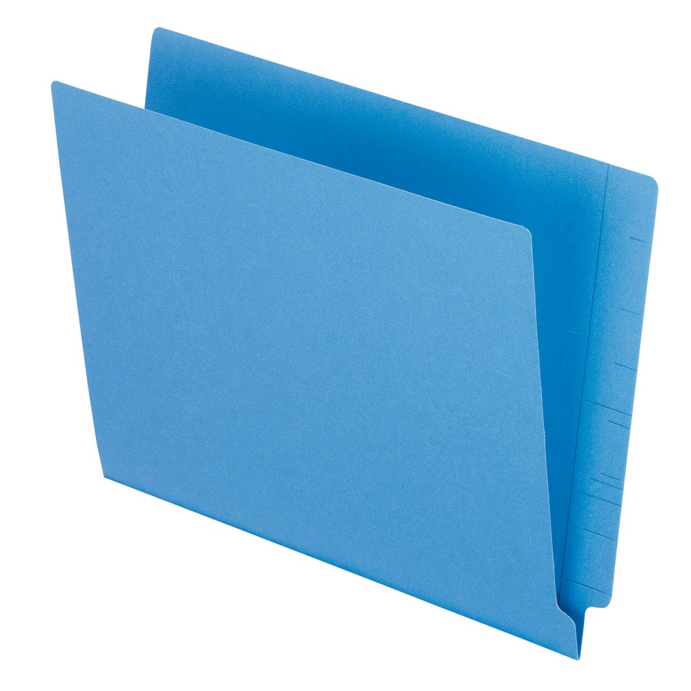 Pendaflex Color Straight-Cut End-Tab Folders, 8 1/2in x 11in, Letter Size, Blue, Pack Of 100