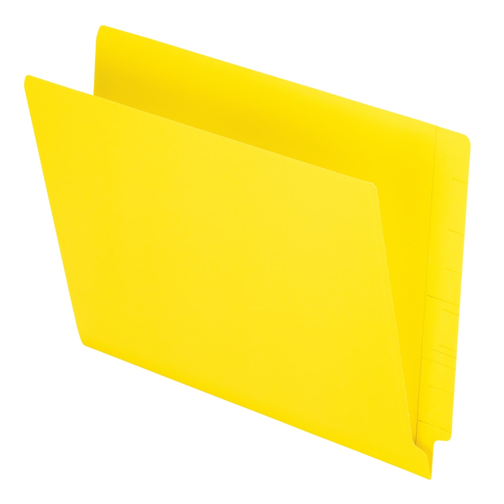 Pendaflex Color Straight-Cut End-Tab Folders, 8 1/2in x 11in, Letter Size, Yellow, Pack Of 100