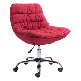 Zuo Modern Down Low Ergonomic Fabric Mid-Back Office Chair, Red