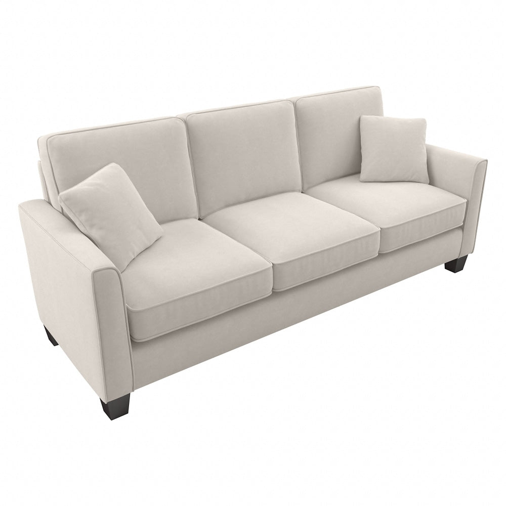 Bush Furniture Flare Microsuede Fabric Sofa, 35-3/4inH x 85inW x 33-1/2inD, Light Beige, Standard Delivery