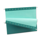 Oxford Color 1/5-Cut Hanging Folders, Letter Size, Teal, Box Of 25