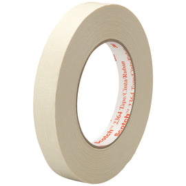 3M 2364 Masking Tape, 3in Core, 0.75in x 180ft, Tan, Pack Of 12