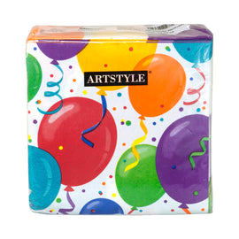 Artstyle Birthday 3-Ply Paper Napkins, Assorted Colors, Pack Of 120 Napkins