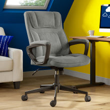 Load image into Gallery viewer, Serta Microfiber High-Back Chair, Velvet Gray/Black