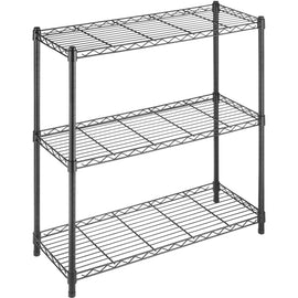 Whitmor Storage Rack - 3 Tier(s) - 36in Height x 36in Width14in Length - Floor - Heavy Duty, Adjustable Leveler, Durable - Black - Steel