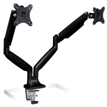 Load image into Gallery viewer, Mount-It! MI-1772B Dual-Monitor Arm Mount, 18inH x 22inW x 5inD, Black