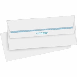 Business Source Regular Security Invoice Envelopes - Business - #10 - 4 1/8in Width x 9 1/2in Length - 24 lb - Self-sealing - 500 / Box - White