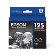 Load image into Gallery viewer, Epson 125 DuraBrite Ultra Black Ink Cartridges, Pack Of 2, T125120-D2
