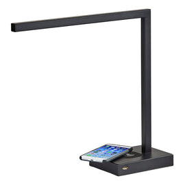 Adesso Aidan AdessoCharge LED Desk Lamp, 16inH, Black