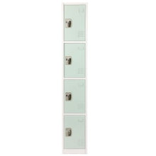 Load image into Gallery viewer, Alpine AdirOffice 4-Tier Steel Lockers, 72inH x 12inW x 12inD, Misty Green, Pack Of 2 Lockers
