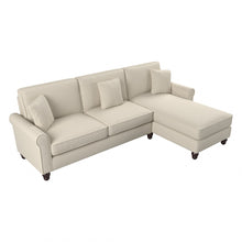Load image into Gallery viewer, Bush Furniture Hudson 102inW Sectional Couch With Reversible Chaise Lounge, Cream Herringbone, Standard Delivery