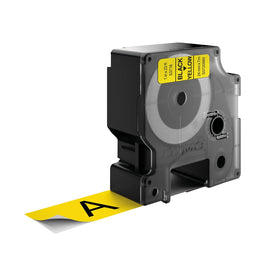 DYMO D1 53718 Black-On-Yellow Tape, 1in x 23ft