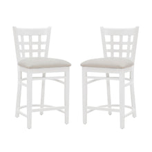 Load image into Gallery viewer, Linon Lassen Upholstered Counter Stools, Beige/White, Set Of 2 Stools