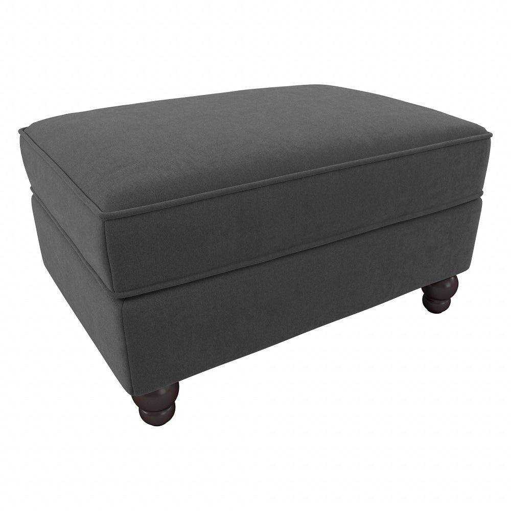 Bush Furniture Hudson Storage Ottoman, Charcoal Gray Herringbone Fabric, Standard Delivery