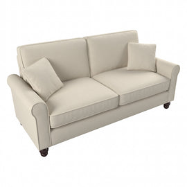 Bush Furniture Hudson 73inW Sofa, Cream Herringbone, Standard Delivery