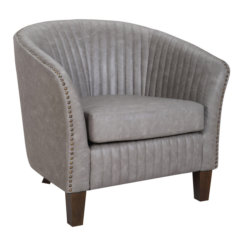 LumiSource Shelton Club Chair, Walnut/Light Gray