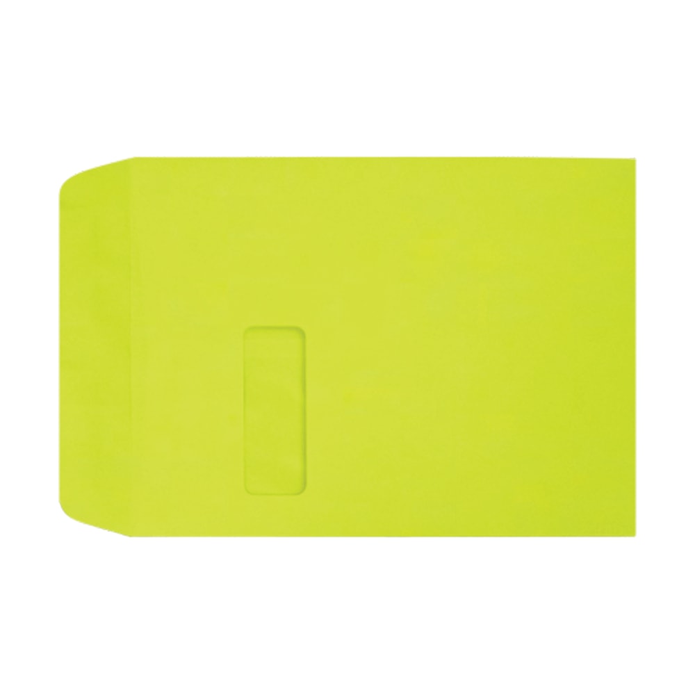 LUX #9 1/2 Open-End Window Envelopes, Top Left Window, Gummed Seal, Wasabi, Pack Of 250