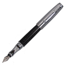 Load image into Gallery viewer, Monteverde Invincia Fountain Pen, Chrome, Medium Point, 0.5 mm, Black Barrel, Black Ink