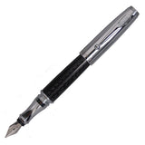Monteverde Invincia Fountain Pen, Chrome, Medium Point, 0.5 mm, Black Barrel, Black Ink