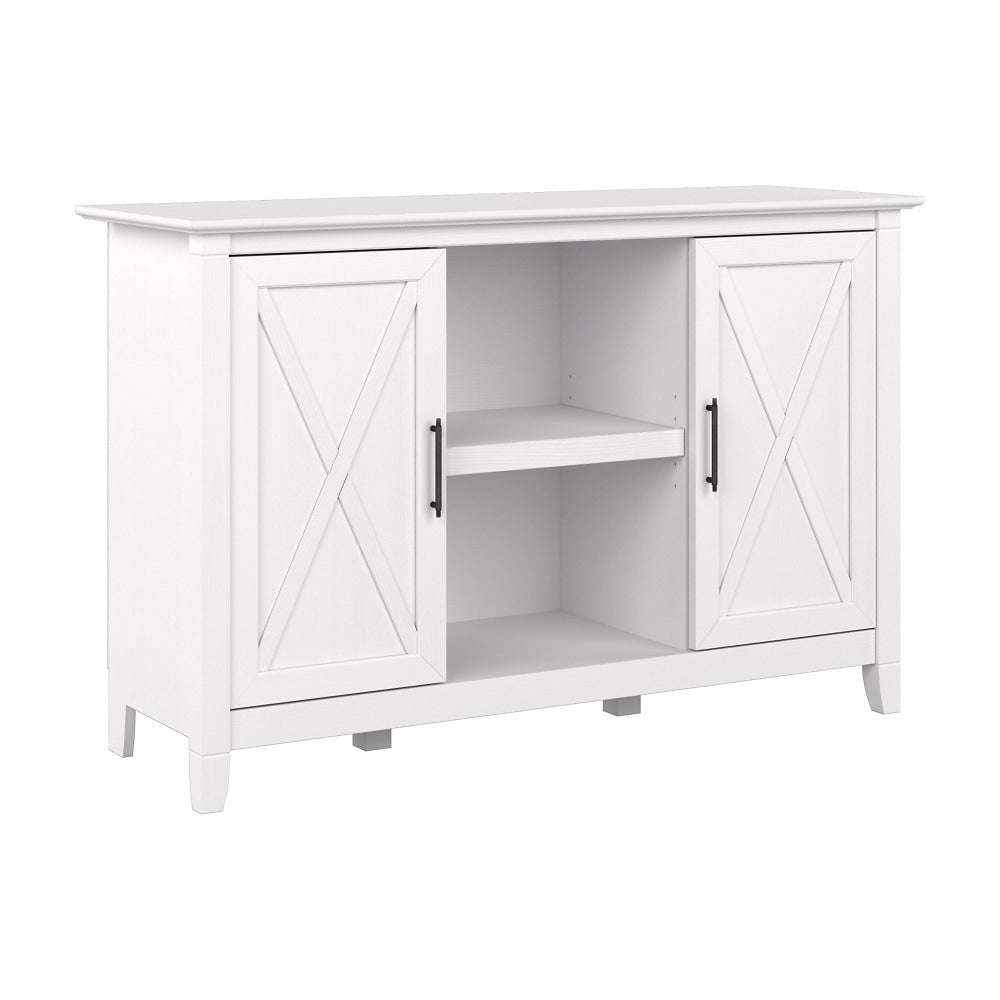 Bush Furniture Key West 47inW Accent Cabinet With Doors, Pure White Oak, Standard Delivery