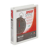 Samsill Speedy Spine View 3-Ring Binder, 1in Round Rings, White