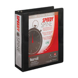 Samsill Speedy Spine View 3-Ring Binder, 2in Round Rings, Black