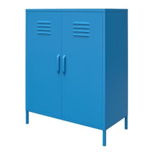 Load image into Gallery viewer, Ameriwood Home Cache 2-Door Metal Locker Storage Cabinet, 40inH x 31-1/2inW x 15-3/4inD, Blue