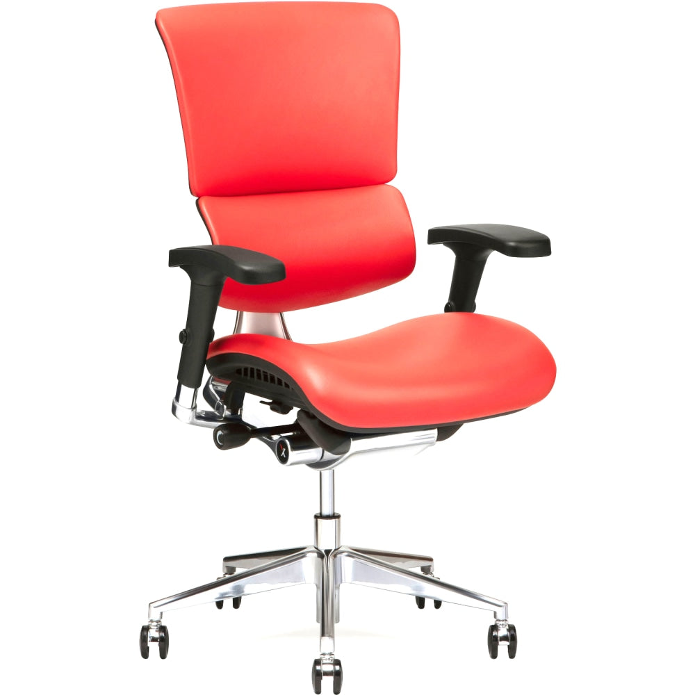 X-Chair X4 Ergonomic Bonded Leather High-Back Task Chair, Red