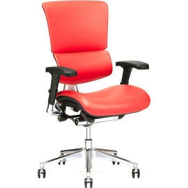 X-Chair X4 Ergonomic Bonded Leather High-Back Task Chair, Red