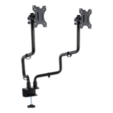 Load image into Gallery viewer, Allsop Dual-Monitor Arm for up to 32in Monitors, 24-1/2in to 18-1/2inH x 33inW x 19inD, Black