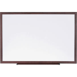 Lorell Melamine Dry-Erase Marker Whiteboard, 96in x 48in, Wood Frame With Brown Finish