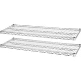 Lorell Industrial Wire Shelving Extra Shelves, 36inW x 24inD, Chrome, Set Of 2