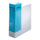 Cardinal SpineVue Locking 3-Ring Binder, 3in Round Rings, White