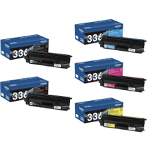 Load image into Gallery viewer, Brother TN336 Black; Cyan; Magenta; Yellow High Yield Toner Cartridges, Pack Of 5 Cartridges, TN336BBCMY-OD