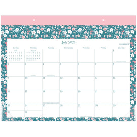 2023-2024 Cambridge Pippa Academic Monthly Desk Pad Calendar, 21-3/4in x 17in, July 2023 To June 2024, 1668-704A