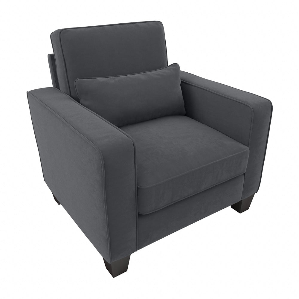 Bush Furniture Stockton Accent Chair With Arms, Dark Gray Microsuede Fabric, Standard Delivery