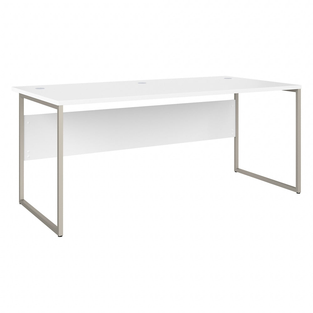 Bush Business Furniture Hybrid 72inW x 36inD Computer Table Desk With Metal Legs, White, Standard Delivery