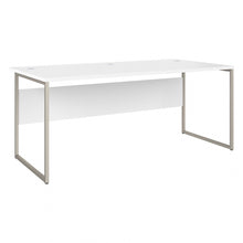 Load image into Gallery viewer, Bush Business Furniture Hybrid 72inW x 36inD Computer Table Desk With Metal Legs, White, Standard Delivery